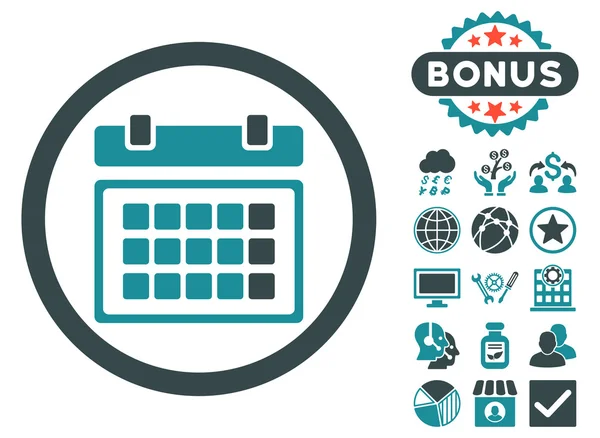 Calendario Icona vettoriale piatta con bonus — Vettoriale Stock