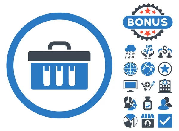 Boîte d'analyse Icône vectorielle plate avec bonus — Image vectorielle