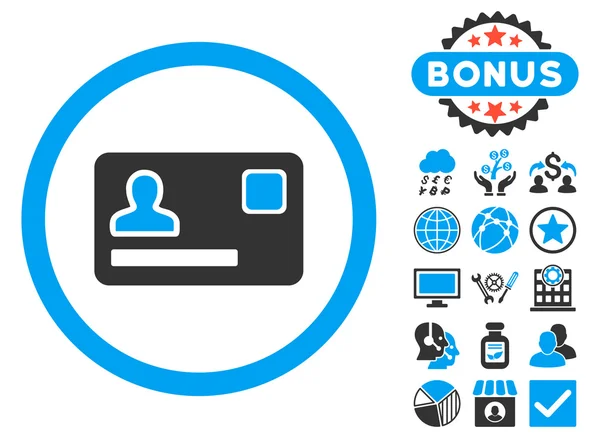 Banking kaart platte Vector Icon met Bonus — Stockvector