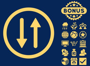 Arrows Exchange Vertical Flat Vector Icon with Bonus clipart