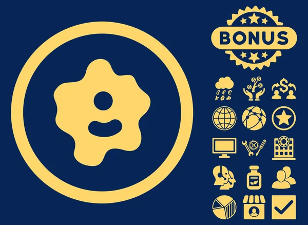 Ameba platte Vector Icon met Bonus — Stockvector