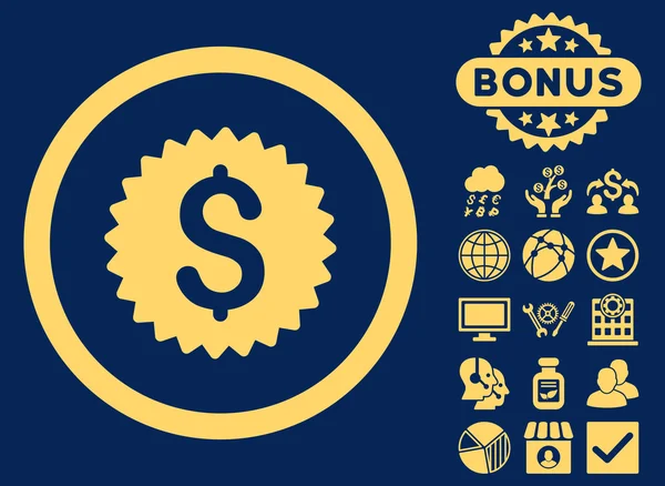 Bank Seal platte Vector Icon met Bonus — Stockvector