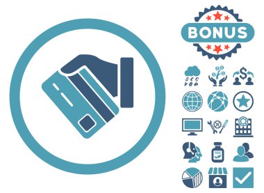 Bonus kart ödeme düz vektör simgesi