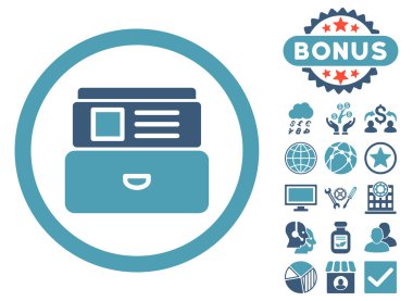 Bonus ile katalog düz vektör simgesi