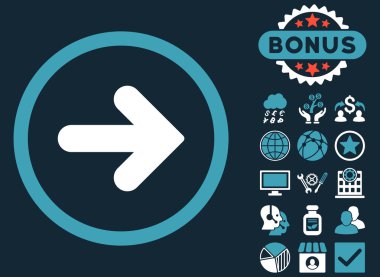 Bonus ile düz vektör simgesi sağ ok