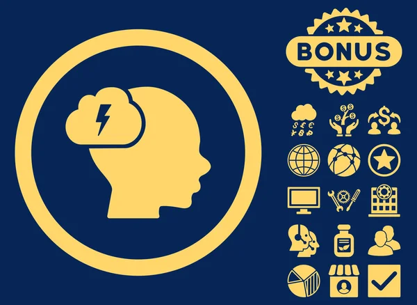 Brainstorm płaskie wektor ikona z Bonus — Wektor stockowy