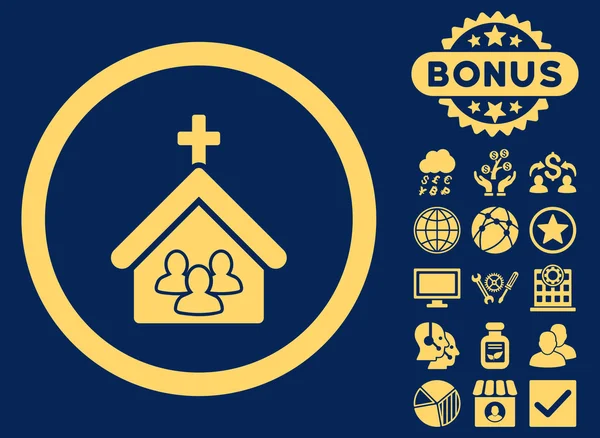 Biserica Flat Vector Icon cu bonus — Vector de stoc