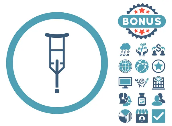 Crutch płaskie wektor ikona z Bonus — Wektor stockowy