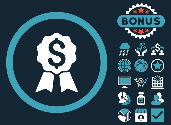 Banking Award platte Vector Icon met Bonus — Stockvector