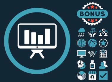 Çubuk grafik düz vektör simge Bonus ile izleme