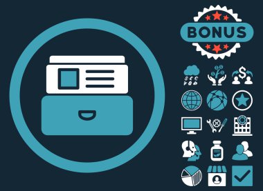 Bonus ile katalog düz vektör simgesi