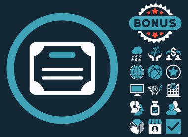 Bonus ile sertifika düz vektör simgesi