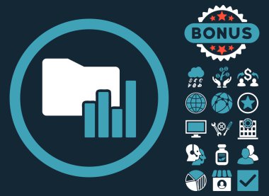 Klasör düz vektör simgesi Bonus ile çizelgeleri
