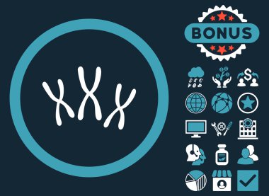 Bonus ile kromozom düz vektör simgesi
