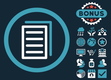 Belge düz vektör simgesi Bonus ile kopyalama