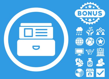 Bonus ile katalog düz vektör simgesi