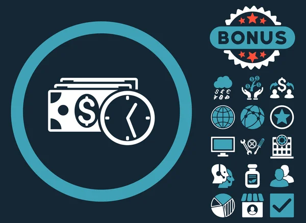 Kredytowej płaskie wektor ikona z Bonus — Wektor stockowy