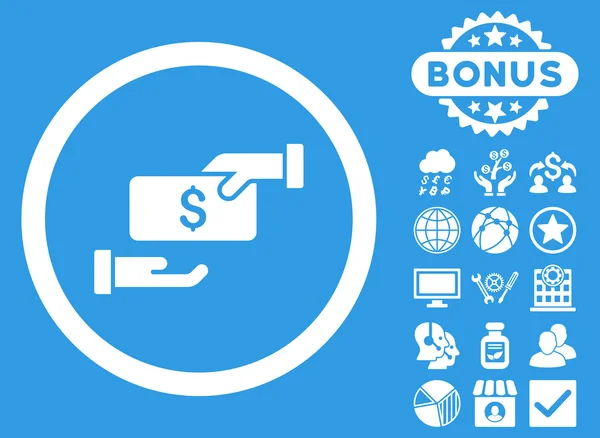 Smeergeld platte Vector Icon met Bonus — Stockvector
