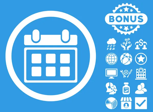 Kalendarz płaskie wektor ikona z Bonus — Wektor stockowy