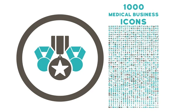 Premios Icono redondeado con 1000 iconos de bonificación —  Fotos de Stock