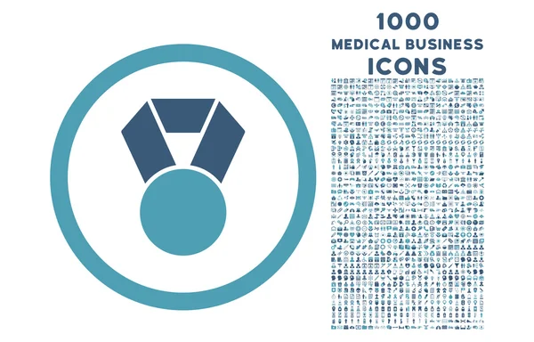 Medalla de Logro Icono Redondeado con 1000 Iconos de Bono —  Fotos de Stock