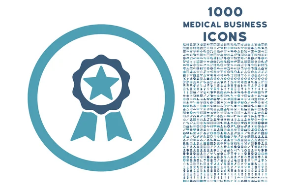 Award Rounded Icon with 1000 Bonus Icons — Stock Photo, Image