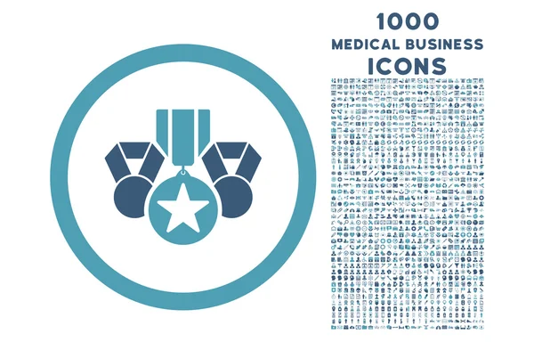 Premios Icono redondeado con 1000 iconos de bonificación —  Fotos de Stock