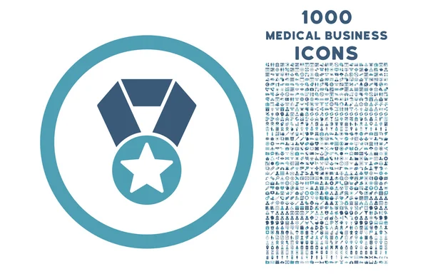 Медаль чемпіона Округла ікона з 1000 бонусними іконками — стокове фото