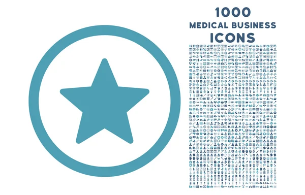 Estrella redondeada icono con 1000 iconos de bonificación —  Fotos de Stock
