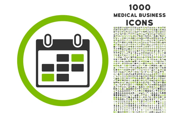 Días calendario redondeado icono con 1000 iconos de bonificación —  Fotos de Stock