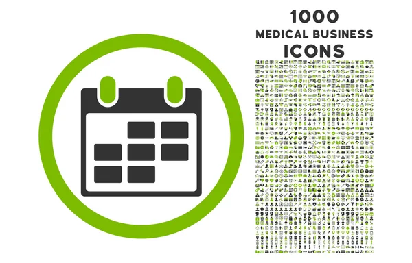 Calendario redondeado icono con 1000 iconos de bonificación —  Fotos de Stock