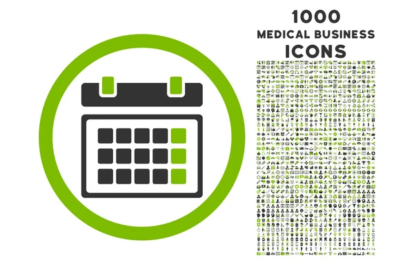 Calendario redondeado icono con 1000 iconos de bonificación —  Fotos de Stock