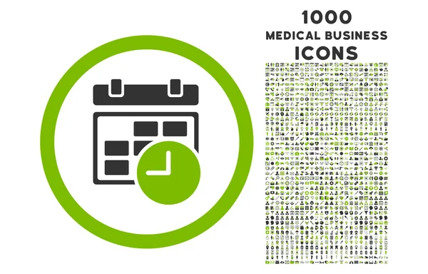 Icono redondeado de fecha y hora con 1000 iconos de bonificación —  Fotos de Stock