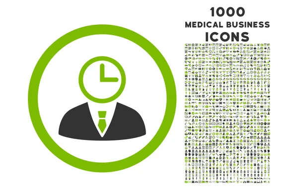 Menedżer czasu zaokrąglone ikona z 1000 Bonus ikony — Zdjęcie stockowe