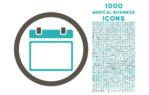 Lege kalenderdag afgerond pictogram met 1000 Bonus pictogrammen — Stockfoto