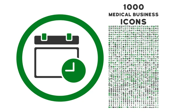 Datum und Uhrzeit abgerundetes Symbol mit 1000 Bonussymbolen — Stockfoto