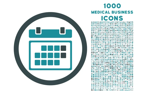 Monatskalender gerundetes Symbol mit 1000 Bonussymbolen — Stockfoto