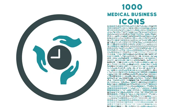 Ícone arredondado de cuidados com o tempo com 1000 ícones de bônus — Fotografia de Stock