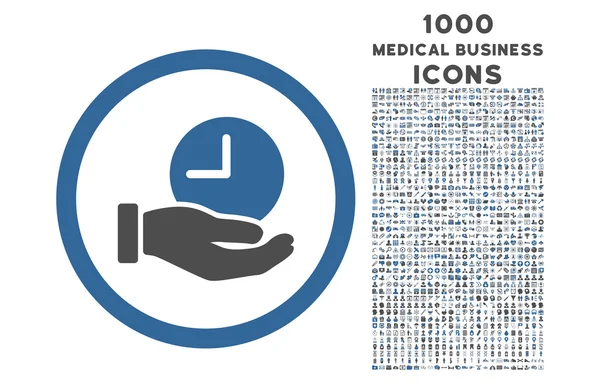 Zeitservice rundet Icon mit 1000 Bonussymbolen ab — Stockfoto