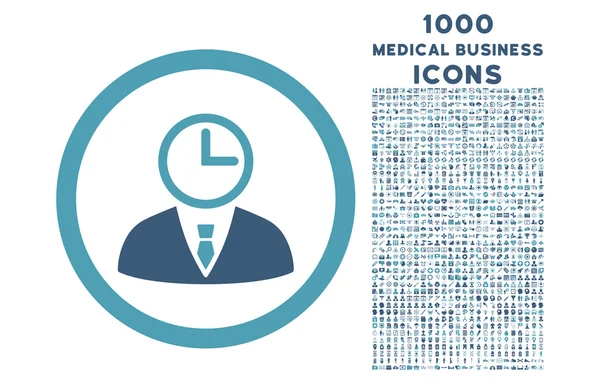 Administrador de tiempo redondeado icono con 1000 iconos de bonificación —  Fotos de Stock