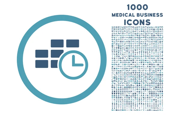 Icono redondeado de tabla de tiempo con 1000 iconos de bonificación —  Fotos de Stock