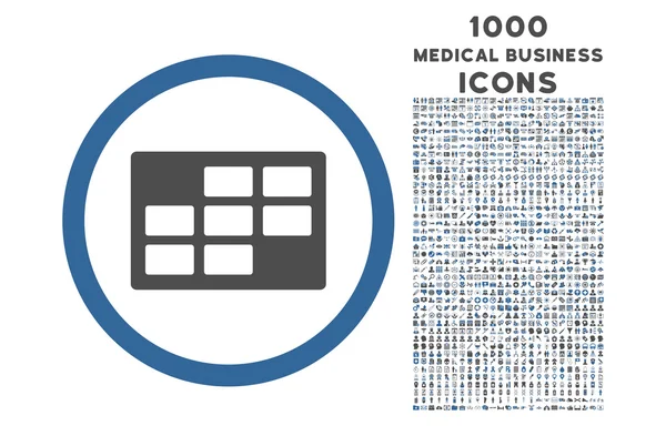 Ícone arredondado de tabela de calendário com 1000 ícones de bônus — Fotografia de Stock