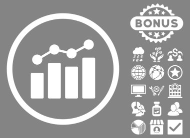 Bonus ile Analytics düz glif simgesi