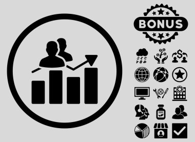 Seyirci grafik düz glif simgesi Bonus ile