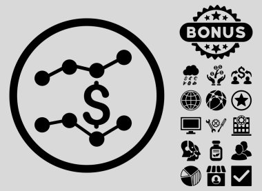 Bonus ile satış eğilimleri düz glif simgesi