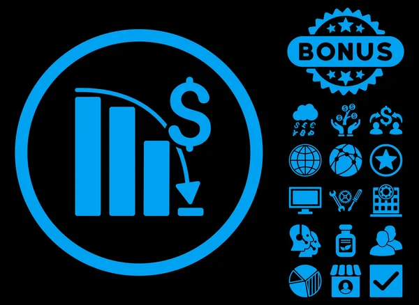 Gráfico de falha épico Ícone de glifo plano com bônus — Fotografia de Stock