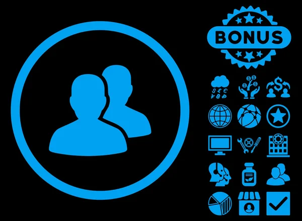 Ikonen för platta Glyph av användare med Bonus — Stockfoto