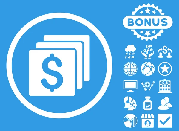 Finanserna platt Glyph ikonen med Bonus — Stockfoto