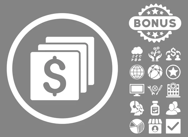 Finances Flat Glyph Icon with Bonus — Stock Photo, Image