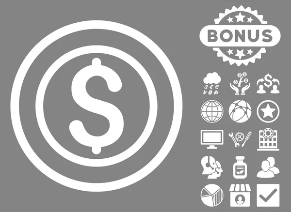 Geld platte Glyph pictogram met Bonus — Stockfoto